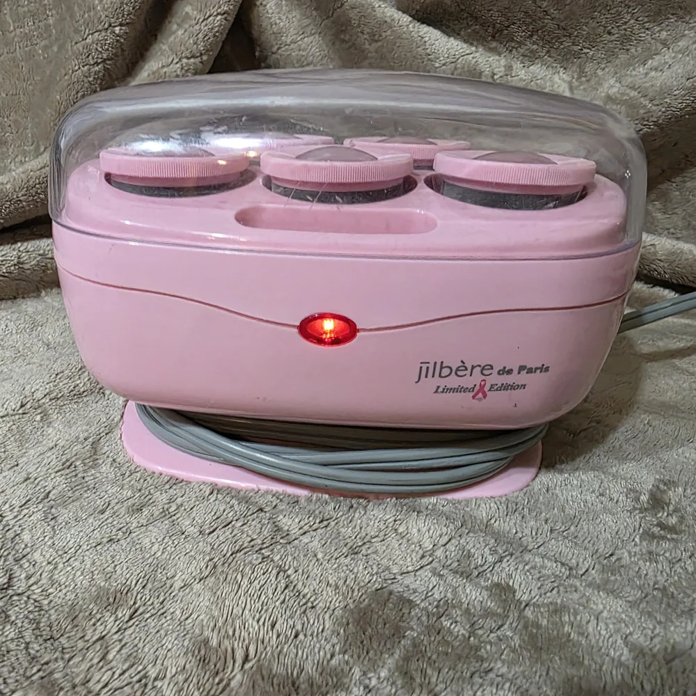 Vintage Jilbère de Paris‎ Pink Hair Roller Set- Special Breast Cancer Edition